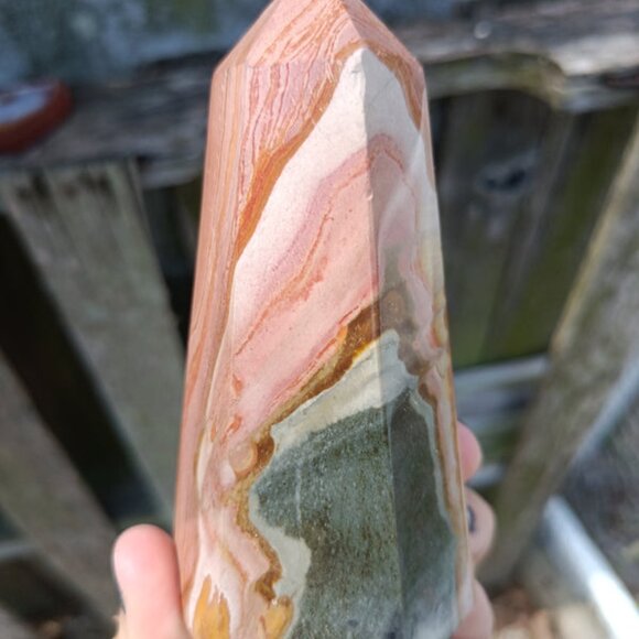 Pink Polychrome Jasper Stone Tower, Dessert Jasper Rock Polished specimen Crysta - Picture 4 of 7